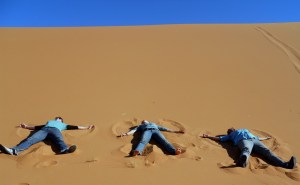 M'Girls makin Christmas Sand Angels